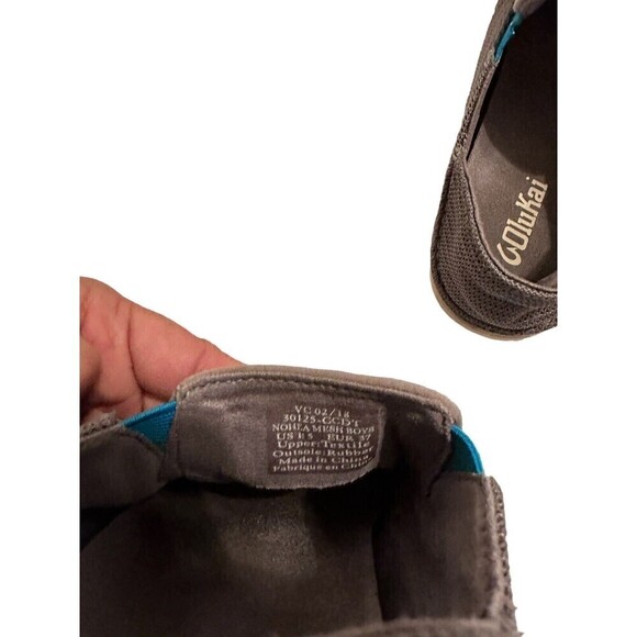 Olukai Boys Nohea Mesh Slip On Shoes Gray Flat Textile shoes loafers size J2 - Picture 7 of 7